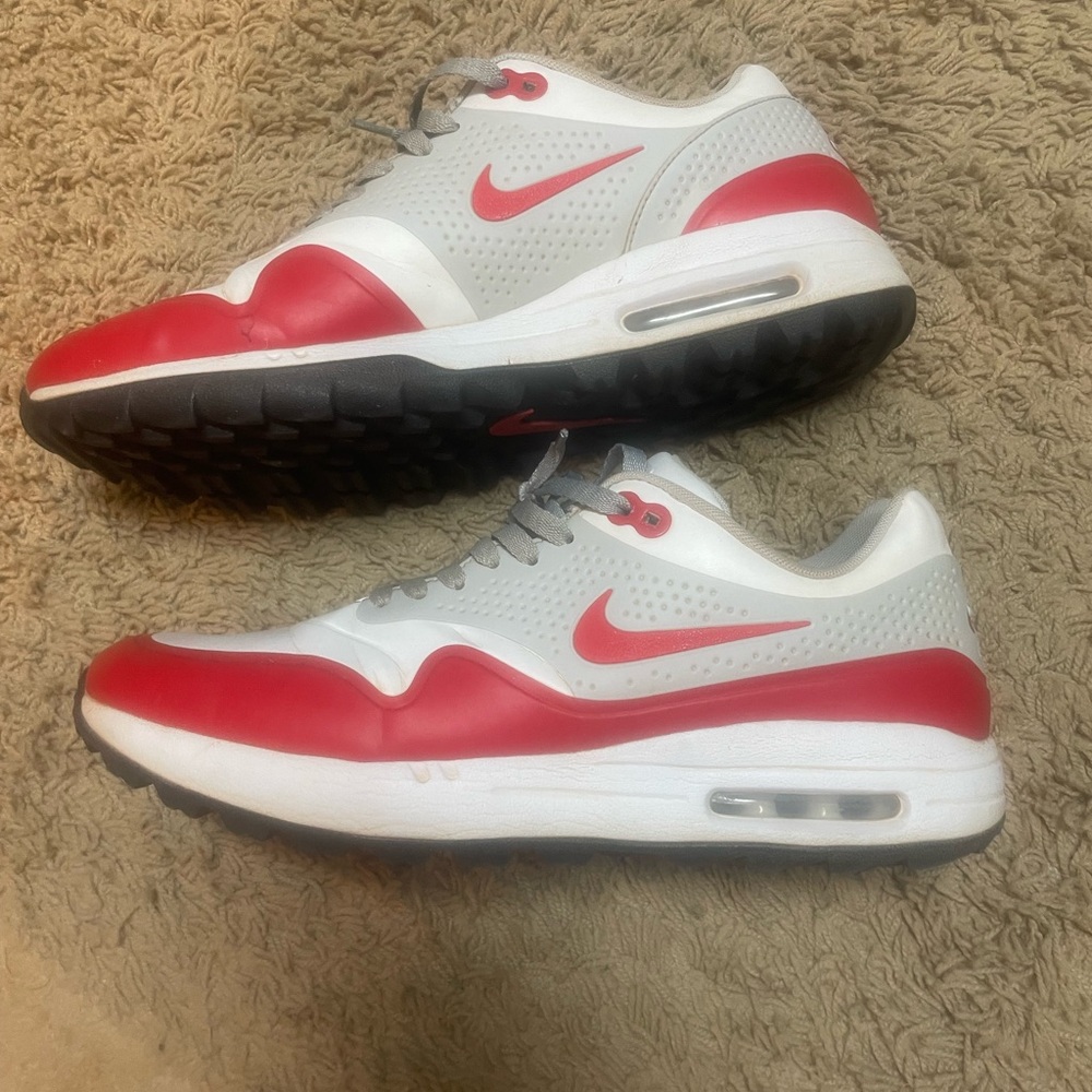 Nike Red and Gray Air Max golf shoes